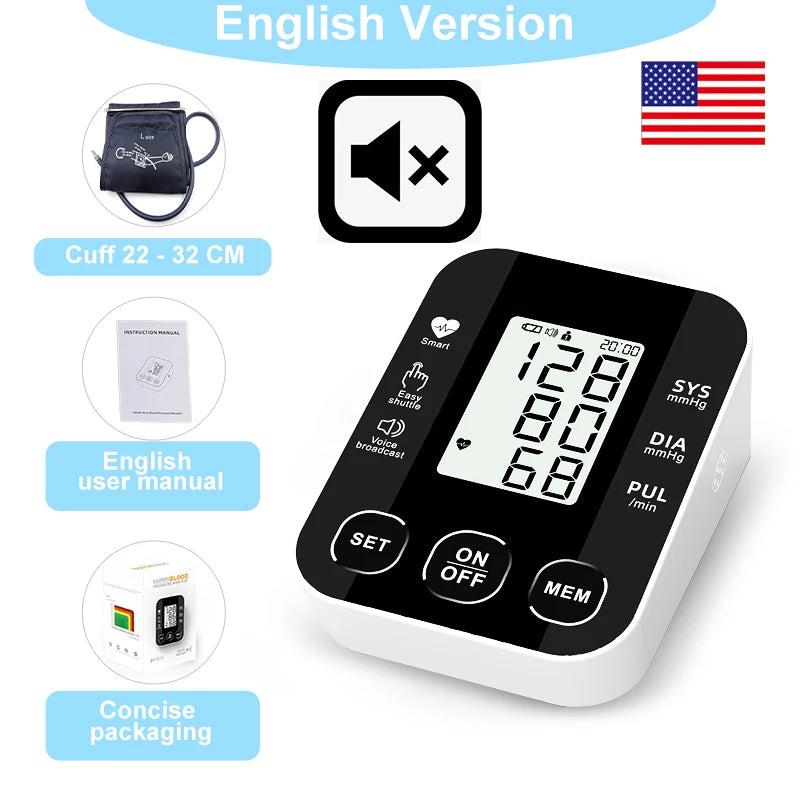 Digital Blood Pressure Monitor - 2 User Upper Arm Tonometer